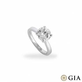 White Gold Round Brilliant Cut Diamond Ring 2.31ct F/VVS2